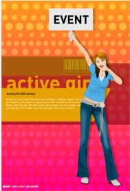 韩国美女矢量图