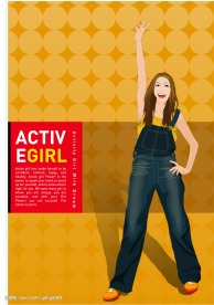 韩国美女矢量图