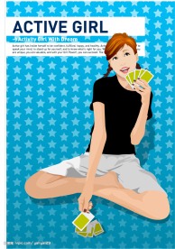 韩国美女矢量图