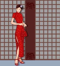 时尚中国风格矢量图