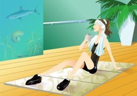 减肥瘦身矢量美女