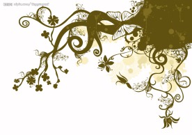 蝴蝶与花朵美丽底纹