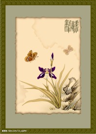 国画矢量图  蝴蝶飞