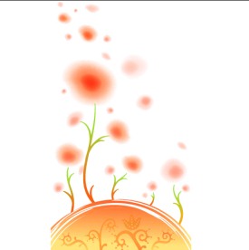 潮流水墨花草花纹矢量图