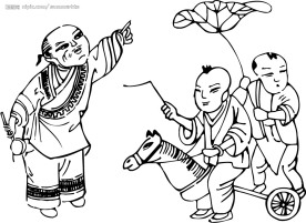中国画古装人物白描