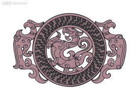 透雕龙凤纹玉壁纹样