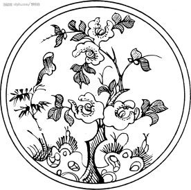 矢量黑白花纹花边素材