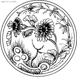 矢量黑白花纹花边素材