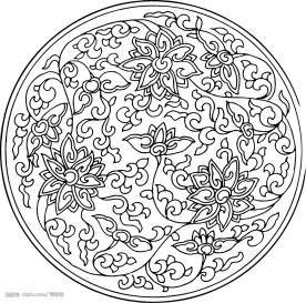 矢量黑白花纹花边素材
