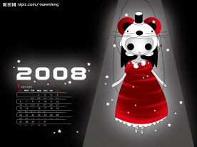08年1月月历壁纸精选壁纸