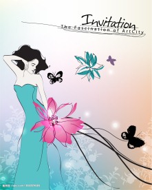 韩国精美花纹　女人与花