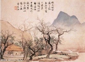 竹林听泉图之一