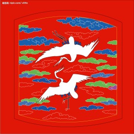 中国古典吉祥白鹤图矢量素材