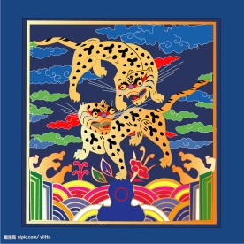 中国古典吉祥老虎图矢量素材