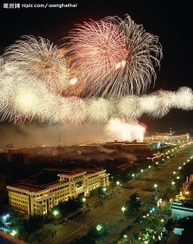 城市夜景,礼花素材