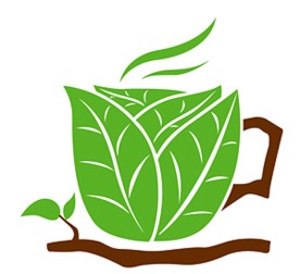 树叶组成的咖啡杯矢量素材
