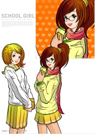 矢量女生插画045