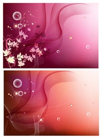 梦幻花纹与动感线条背景矢量素材