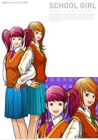 矢量女生插画038