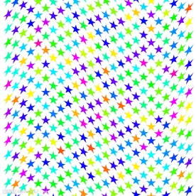 排列弧形状的五角星