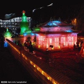 北京建筑,水上乐园夜景