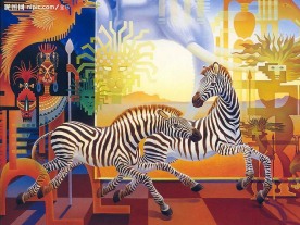 精美奇妙的动物画：斑马