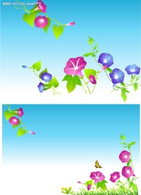 2008最新潮流花纹矢量图_牵牛花