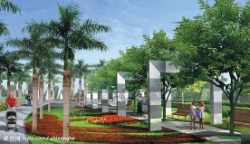 公园广场景观，道路园林景观