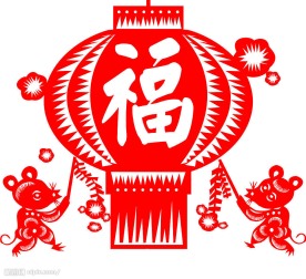 老鼠提灯笼送福