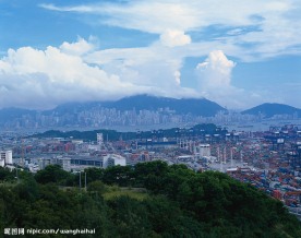 香港城市素材，香港山景城市