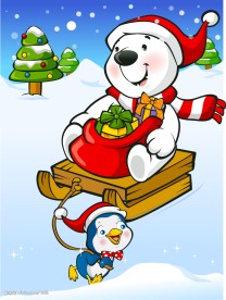 圣诞快乐的北极熊