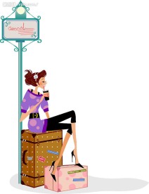 可爱少女矢量素材