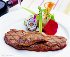 法式西冷牛扒配鹅肝