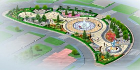 广场效果3d模型(模型贴图全)