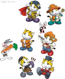 卡通猫(部分为位图)