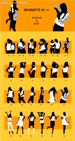 矢量动态人物剪影（黑白）