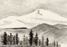国画水墨风景