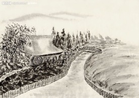 国画水墨风景