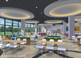 一个快餐厅效果图3d模型有贴图