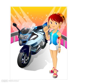 女孩 摩车