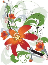 手绘花朵花纹矢量素材
