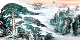 国画迎客松