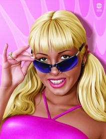 矢量逼真绘画美女