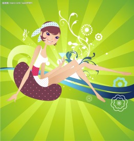 时尚可爱女性插画