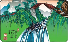 日本浮仕绘与彩绘 风景和人物