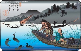 日本浮仕绘与彩绘 风景和人物