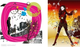 2款女性主题插画矢量素材