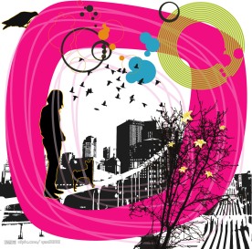 潮流＋女性剪影