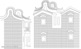 广东传统建筑矢量图