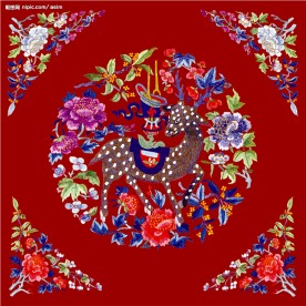 鹿刺绣